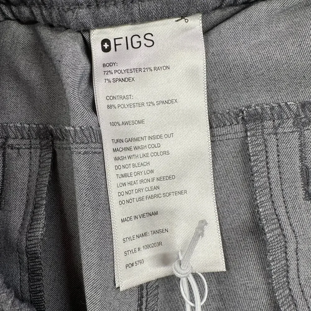 Figs Pants Mens XXL Gray Tansen Scrub Jogger Medical Tapered Drawstring New